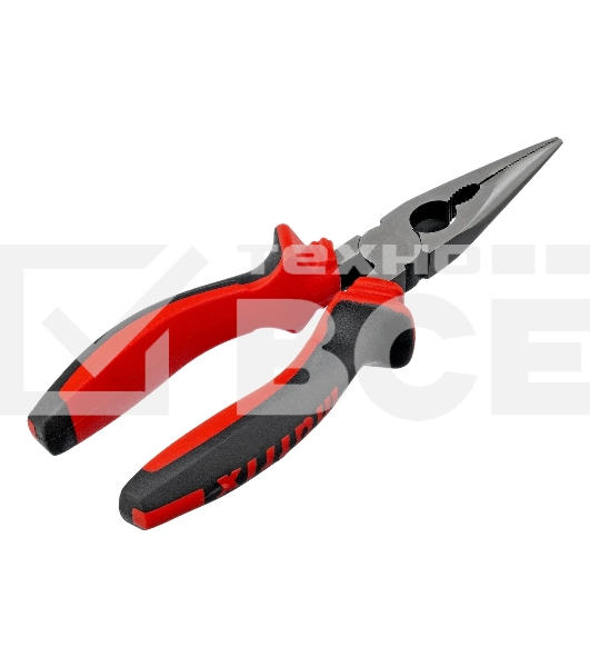 Длинногубцы прямые Matrix, 160 мм, хром-ванадий, двухкомпонентные рукоятки