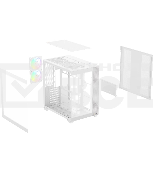 Корпус Ocypus Delta C74 ARGB White, Midi-Tower, белый, 2 x 120 мм