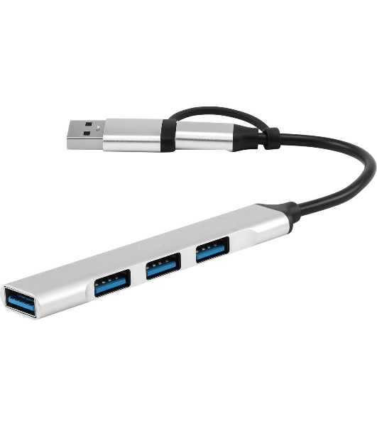 USB-концентратор Digma DHUB-4USB-AC-2.0, USB-C + USB-A, USB 2.0 4 портов, USB