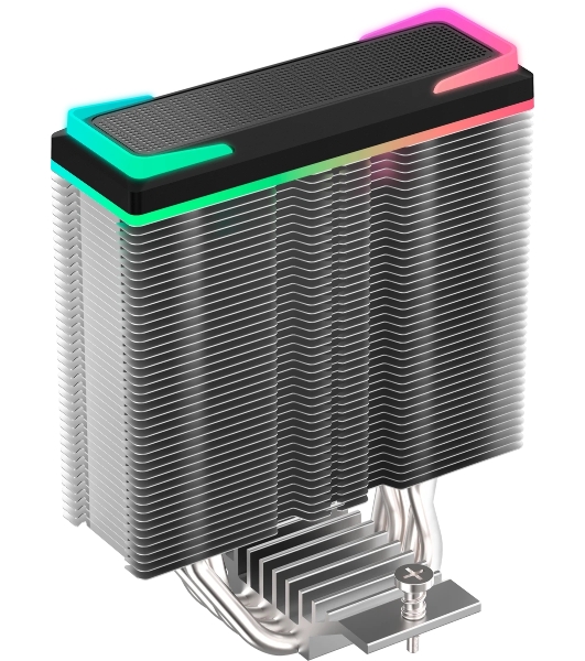 Кулер для процессора Ocypus Delta A40 SE BK Dual Fan ARGB, 2x120mm ARGB FAN, Top ARGB Panel, 4 HEAT PIPES, 4-PIN PWM, 800-1800 RPM, 31DBA, HYDRO BEARING, LGA115X/1200/1700/18XX, AM4/AM5