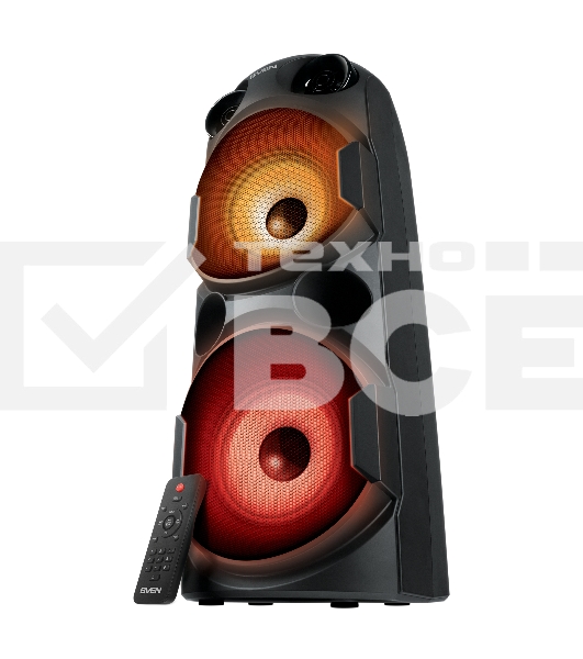 Колонка АС Sven PS-750, черный (80 Вт, TWS, Bluetooth, FM, USB, microSD, LED-дисплей, 2х4400мА*ч)