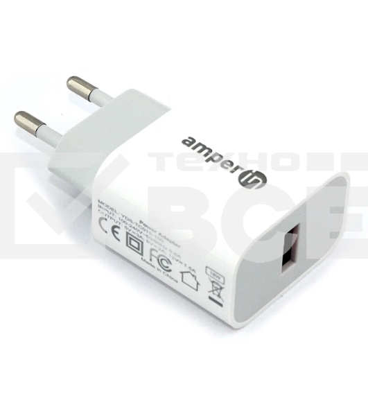 Блок питания (сетевой адаптер) Amperin USB-A, USB-C (YDS-TC045-011PK) 45W, белый