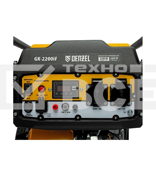 Электрогенератор бензиновый инверторный Denzel GK-2200iF, 2.2 кВт, 95 дБ, 27 кг
