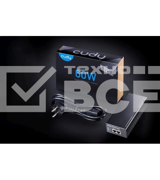 Инжектор PoE Cudy POE300 10/100/1000BASE-T 60Вт 53В(DC)