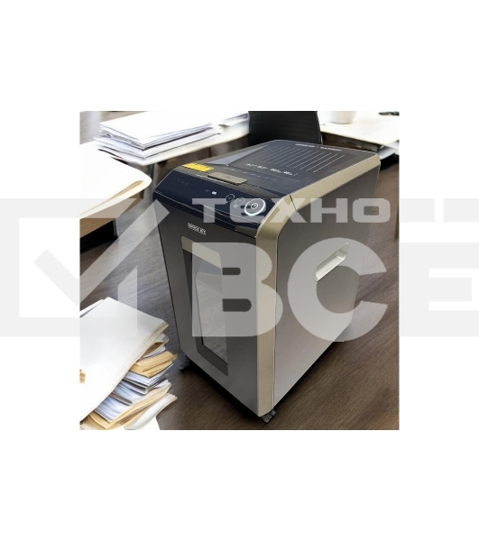 Шредер Office Kit SA200С 3,8x10 черный/серый с автоподачей (секр.P-4) фрагменты 220лист. 40лтр. скобы пл.карты