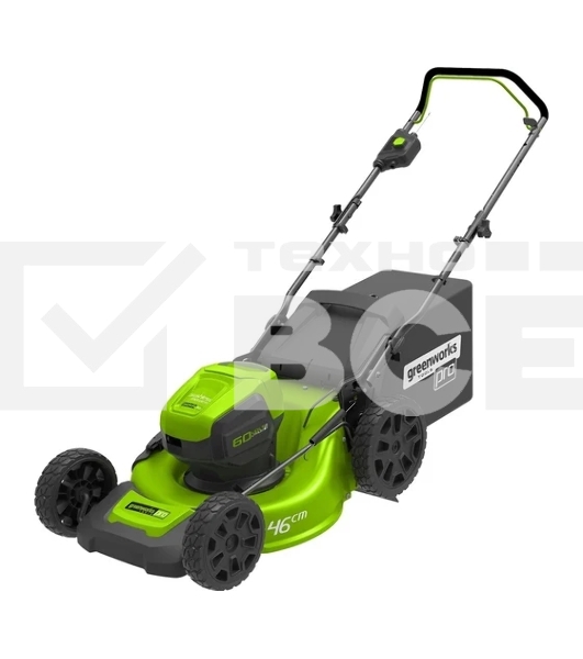 Газонокосилка аккумуляторная GREENWORKS GD60LM46HP 250280760В 46см б/щ(БЕЗ АККУМ и ЗУ)