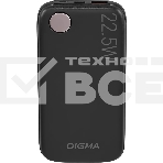 Мобильный аккумулятор Digma DGPF10B 10000mAh QC3.0/PD3.0 22.5W 3A USB-A/USB-C черный, фото 1