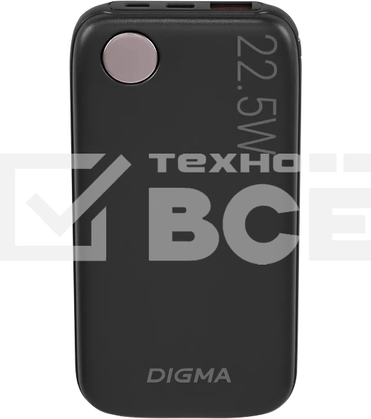 Мобильный аккумулятор Digma DGPF10B 10000mAh QC3.0/PD3.0 22.5W 3A USB-A/USB-C черный