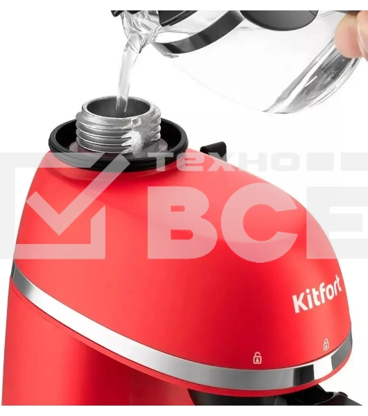 Кофеварка капельная Kitfort КТ-760-1 красный/черный, молотый кофе, 240мл, 800Вт, 3,5 бар