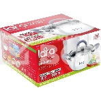 Кастрюля LARA LR02-483 BELL 22x12,5 см, 4,7 л, нержавеющая сталь 316L (хром/никель/молибден), индукционное дно, силиконовая ручка, стеклянная крышка, фото2