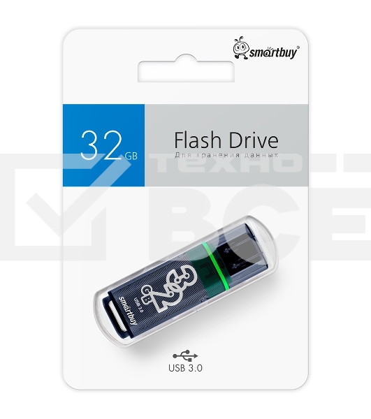 Флешка USB Smartbuy R/W 32 Gb USB Glossy series Dark Grey (SB32 GbGS-DG)