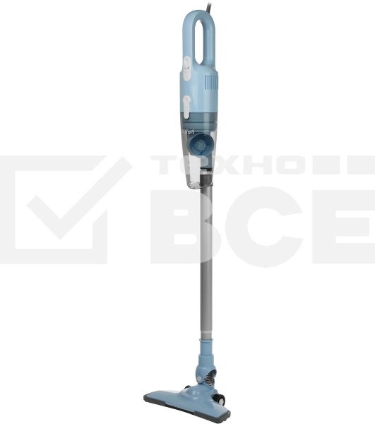 Пылесос вертикальный Kitfort KT-586-2 голубой, питание от сети, 400 Вт, уборка сухая, пылесборник 1,2 л