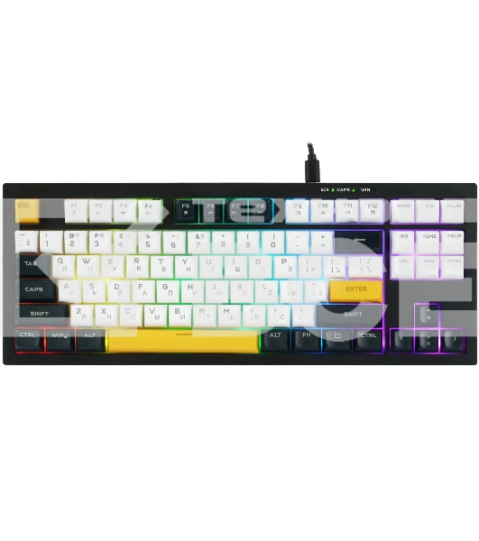 Клавиатура проводная Ritmix RKB-587BL синий-белый-оранжевый