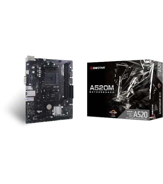 Материнская плата Biostar A520MHP 2.0 Soc-AM4 AMD A520 2xDDR4 mATX AC`97 8ch(7.1) GbLAN RAID+VGA+HDMI