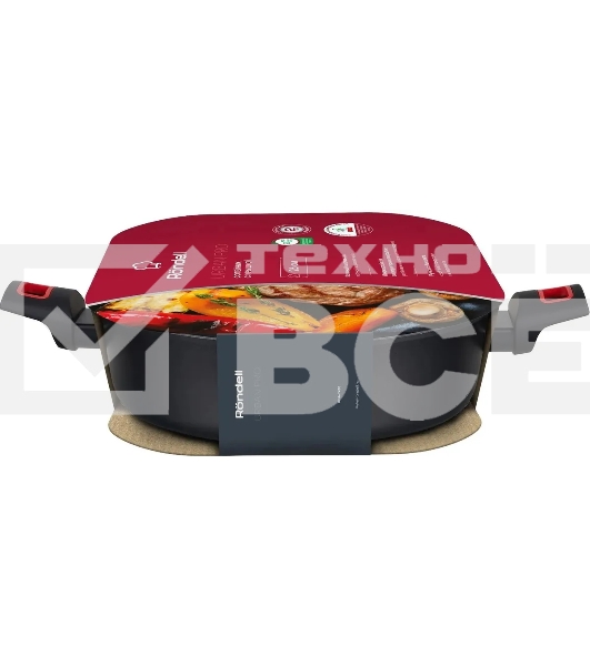 Сотейник Rondell Urban Pro RDA-1988 d=26см, (с крышкой) черный