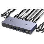 Переключатель UGREEN CM692 25961_ 8K/60Hz HDMI 2.1 KVM Switch 2-in-1 Out With Desktop Controller. Цвет: серый, фото 1