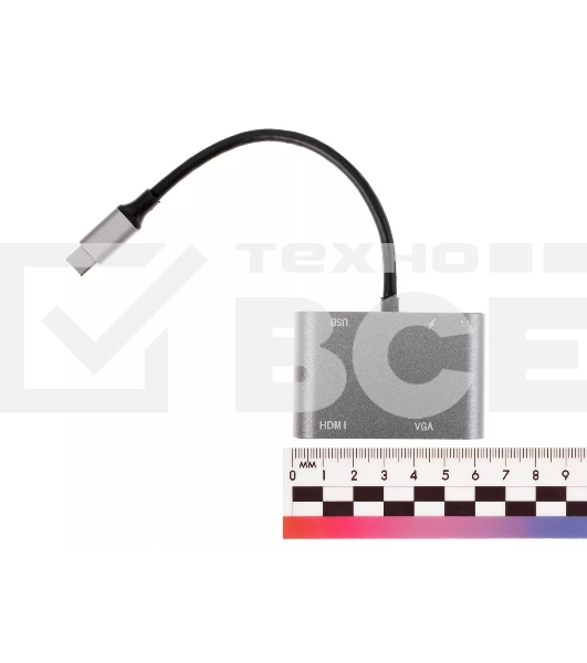 Адаптер USB Type-Cm-->VGA, HDMI 4k*30Hz, USB3.0, PD, Audio,iOpen (Aopen/Qust/VCOM)<ACU4511>