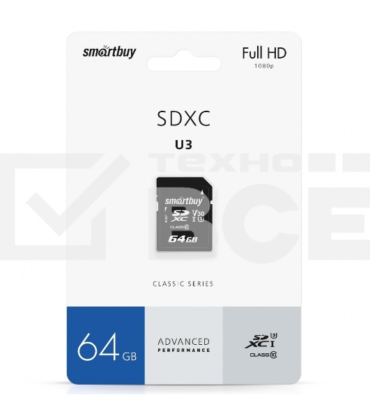 Флеш карта microSDXC Smartbuy 64Gb Class 10 UHS-1 (без адаптера)