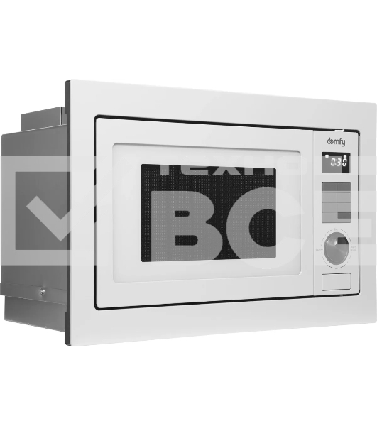 Микроволновая печь встраиваемая Domfy DM2540BW WG белый, 25 л, 900 Вт, переключатели - кнопки/поворотный мехинизм
