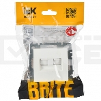 Розетка компьютерная двойная IEK BRITE РК10-2-БрБ RJ45 кат.5E белый, фото6