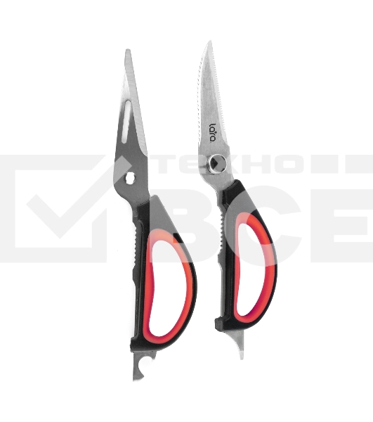 Ножницы LARA LR05-94 BLISTER 24,5 см 8 в 1 прорезиненные ручки, сверхострая заточка, нержавеющая сталь