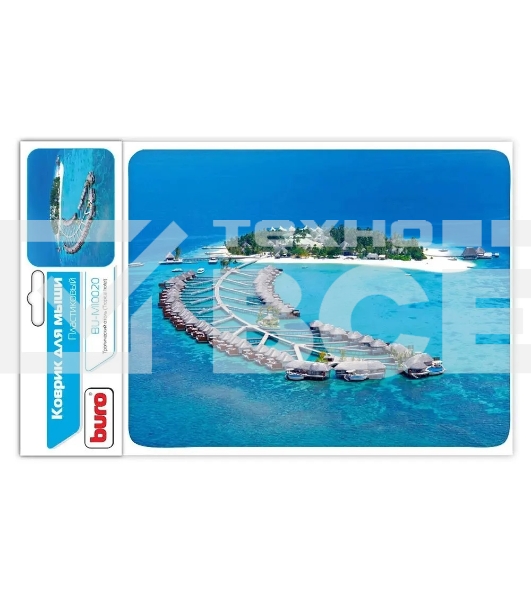 Коврик для мыши Buro BU-M10020 рисунок/тропический отель