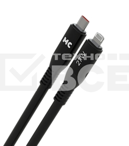 Дата-кабель MORE CHOICE (4620202554581) K83ia 2м USB 3.0A PD 27W для Lightning ng 8-pin -2 м, черный