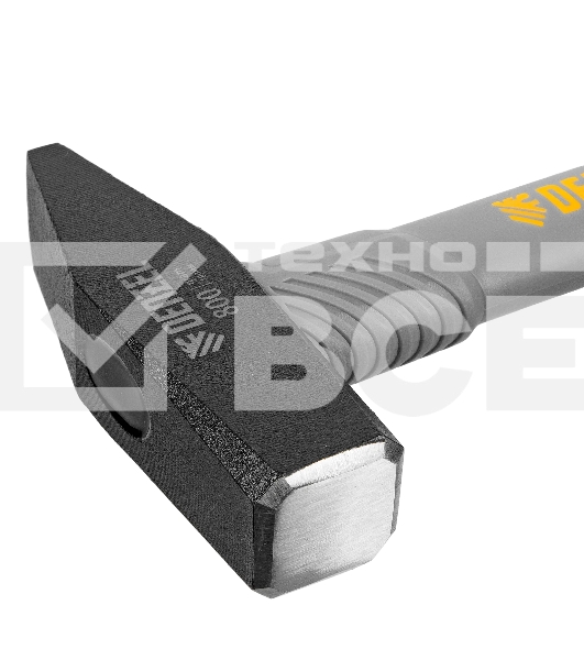 Молоток слесарный Denzel 800 г, кованый, фибергласовая рукоятка c TPR покрытием