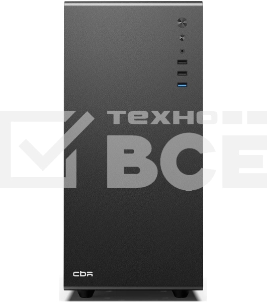 Компьютчерный корпус CBR mATX Minitower V500, без БП, 1хUSB 3.0, 2хUSB 2.0, HD Audio+Mic, закаленное стекло, черный [PCC-MATX-V500-WPSU