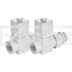 Набор дизайн-вентилей Royal Thermo CUBE, прямой (белый) 1/2