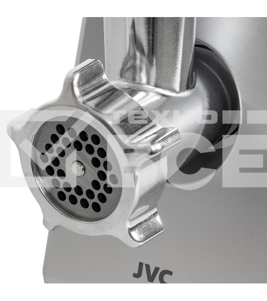 Мясорубка электрическая JVC JK-MG128 черный, 2500 Вт, 2.7 кг/мин, реверс, металлический лоток, насадки - 4