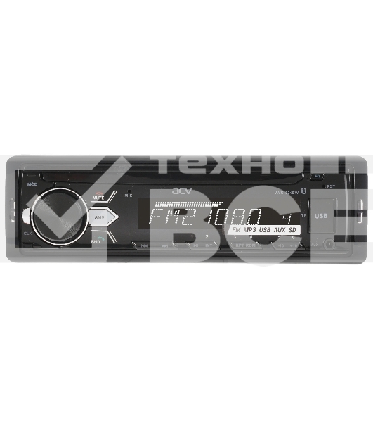 Автомагнитола ACV AVS-824BW, 1 DIN, Bluetooth, USB Type-A, AUX