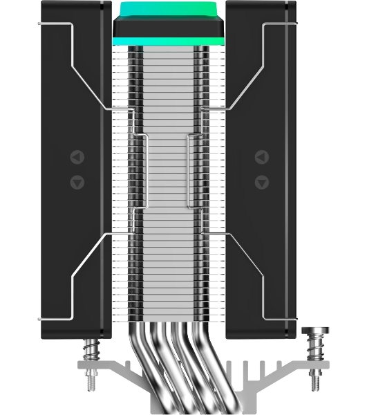 Кулер для процессора Ocypus Delta A40 SE BK Dual Fan ARGB, 2x120mm ARGB FAN, Top ARGB Panel, 4 HEAT PIPES, 4-PIN PWM, 800-1800 RPM, 31DBA, HYDRO BEARING, LGA115X/1200/1700/18XX, AM4/AM5
