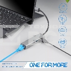 Кабель-концентратор USB 3.1 Type-Cm --> RJ-45+3port USB3.0(f) Aluminum Shell VCOM <DH311A>, фото3
