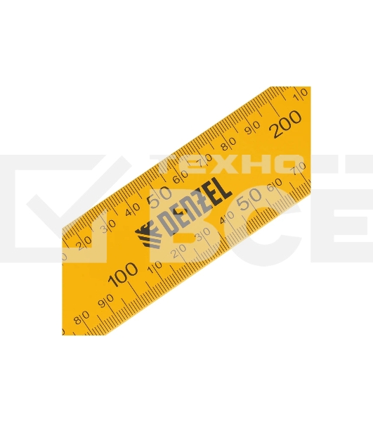 Угольник Denzel стальной, 200 мм х 300 мм, ультрафиолетовая печать (измерительная шкала)