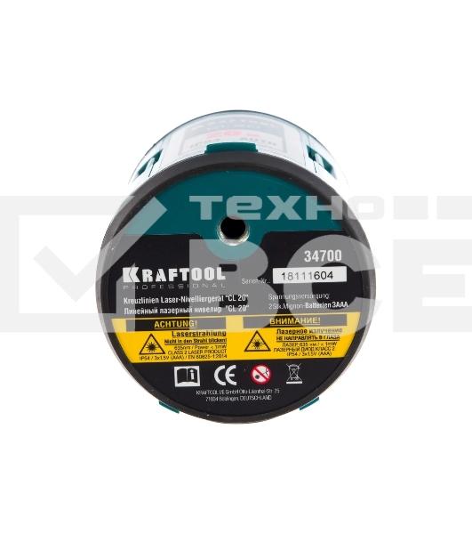 Нивелир лазерный KRAFTOOL CL 20 #5 20 м, IP54, точн. +/-0,2 мм/м, держатель, в кейcе