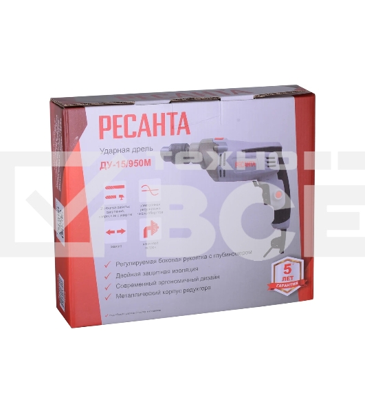 Дрель ударная Ресанта ДУ-15/950М 950Вт патрон:кулачковый реверс