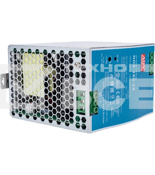 Блок питания AC-DC, 480Вт, вход 90-264V AC, 47-63Гц,127-370В DC, выход 24В,20A, рег. вых 24-28В, в кожухе на DIN-рейку