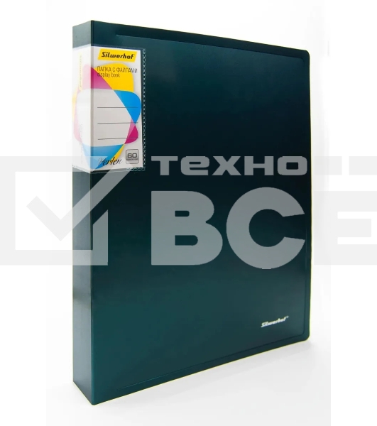 Папка с 60 прозр.вклад. Silwerhof Perlen 292961-75 A4 1мм карман зеленый металлик