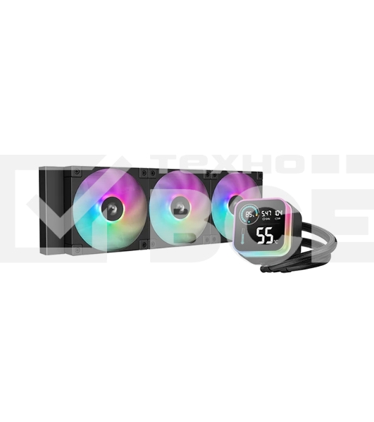 Система жидкостного охлаждения DEEPCOOL LQ360 черный, 120 мм, алюминий/медь, 2400 об/мин, 38.71 дБ, 4 pin, 350 Вт