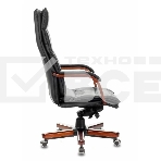 Кресло руководителя Бюрократ T-9927WALNUT/BLACK черный, кожа, крестовина дерево, фото13