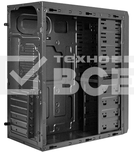 Компьютерный корпус Miditower ExeGate UN-605B-UNS450 (ATX, БП UNS450 с вент. 12см, 2*USB, аудио, блокировка, черный)