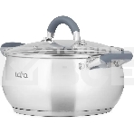 Кастрюля LARA LR02-483 BELL 22x12,5 см, 4,7 л, нержавеющая сталь 316L (хром/никель/молибден), индукционное дно, силиконовая ручка, стеклянная крышка, фото3