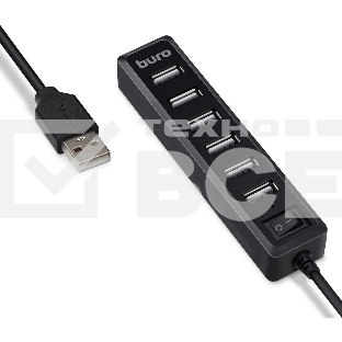 Разветвитель USB 2.0 Buro BU-HUB7-1.0-U2.0 7порт. черный