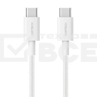 Кабель USB CukTech Type-C to Type-C braided cable 1.5m 3A 60W CTC315P белый
