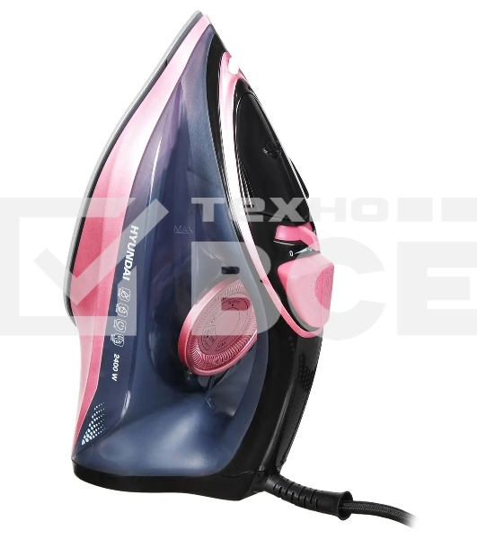 Утюг Hyundai H-SI01623 2400 Вт черный/розовый