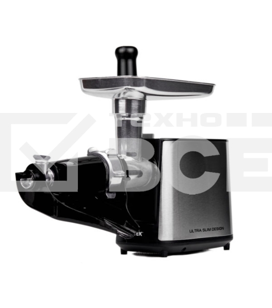 Мясорубка электрическая Centek CT-1617 Juice серебристый, 2000 Вт, 2.0 кг/мин, реверс, защита от перегрузки, насадки - 5