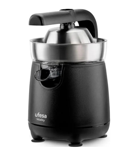 Соковыжималка Ufesa Vitality серебристый/чёрный, цитрусовая, 120 Вт, 700 мл, механическое