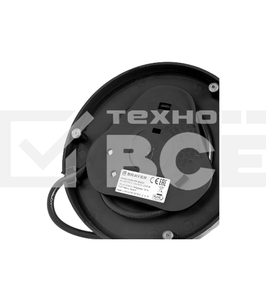 Чайник электрический BRAYER BR1040BK 2220Вт, 2 л, стекл., черный.