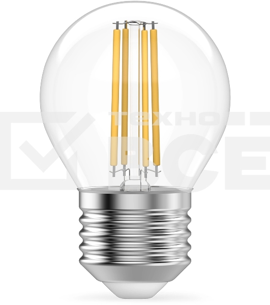 Лампа филам. Gauss Filament 8Вт цок.:E27 шар св.свеч.бел.нейт. (упак.:10шт) (52228)